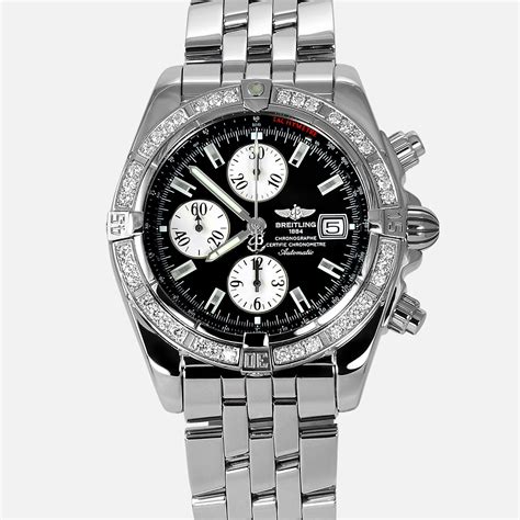 breitling 1884 b10350|Breitling a13356 diamond bezel.